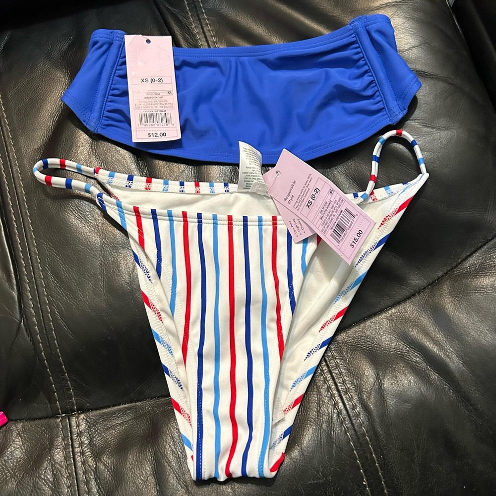 XS Blue, Red, & White Bikini